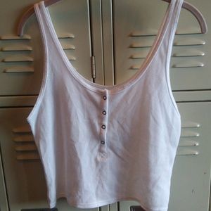 New White Crop Top With Buttons from Target